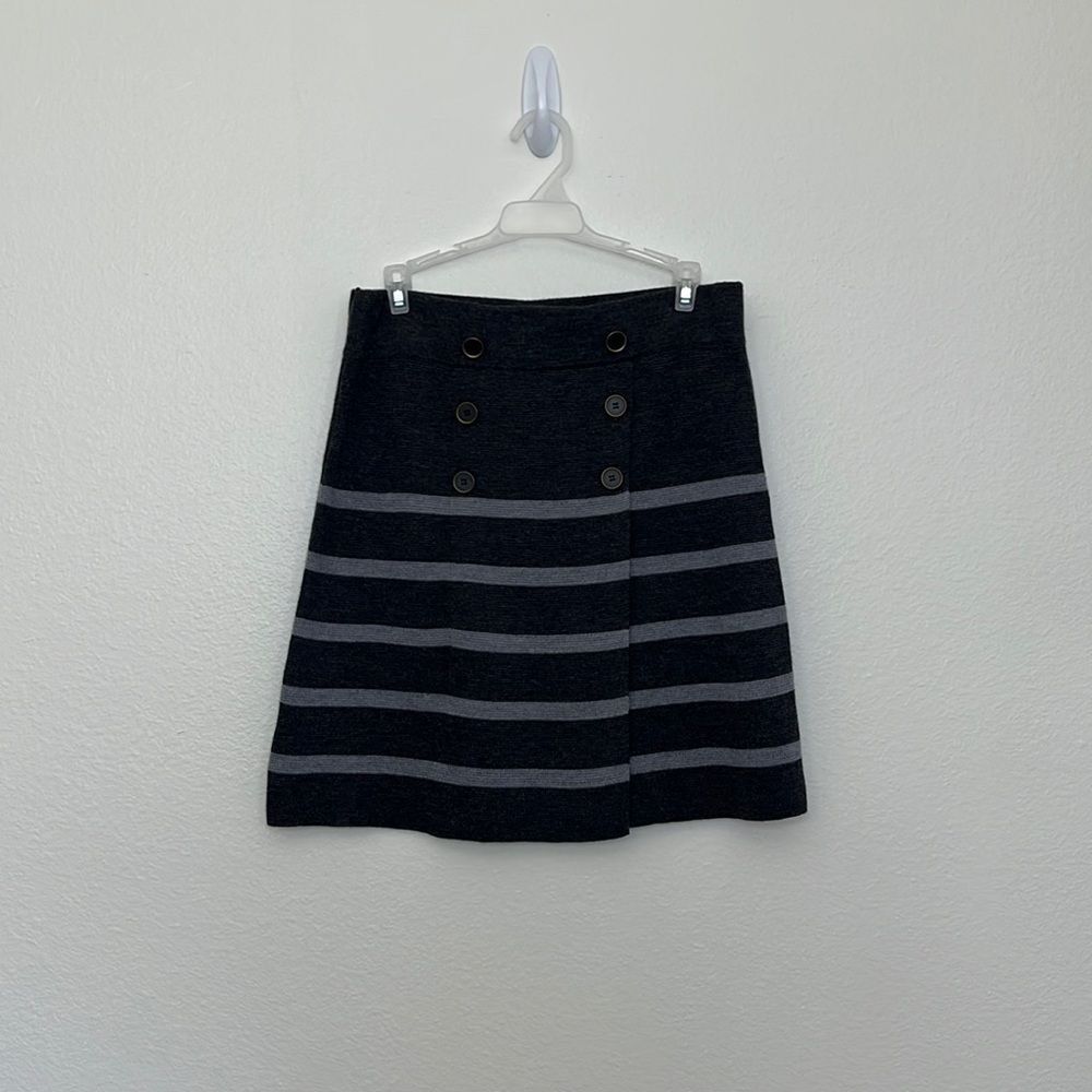 Loft Wool Blend Knit Button Detail Front Mini Skirt Women's Size Small